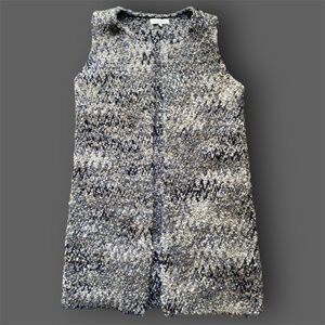 Cocogio Boucle Wool Mohair Blend Sleeveless Long Cardigan Medium